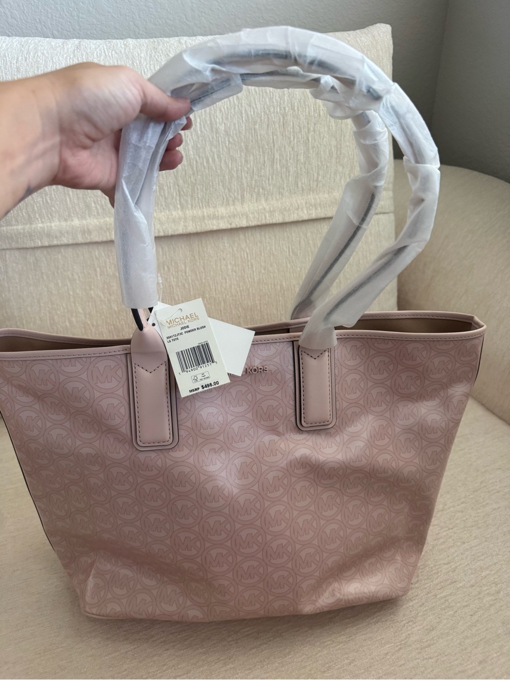 Michael Kors powder Blush Signature MK Tote